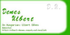 denes ulbert business card