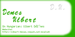 denes ulbert business card